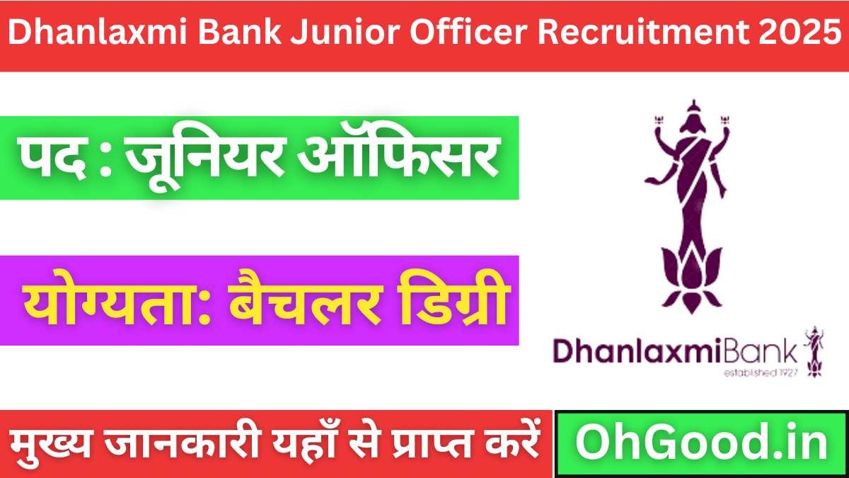 Dhanlaxmi Bank Junior Officer Recruitment 2025